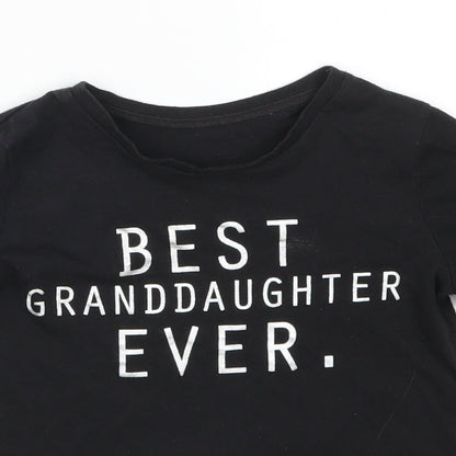 Matalan Girls Black   Basic T-Shirt Size 8 Years  - Best Granddaughter ever