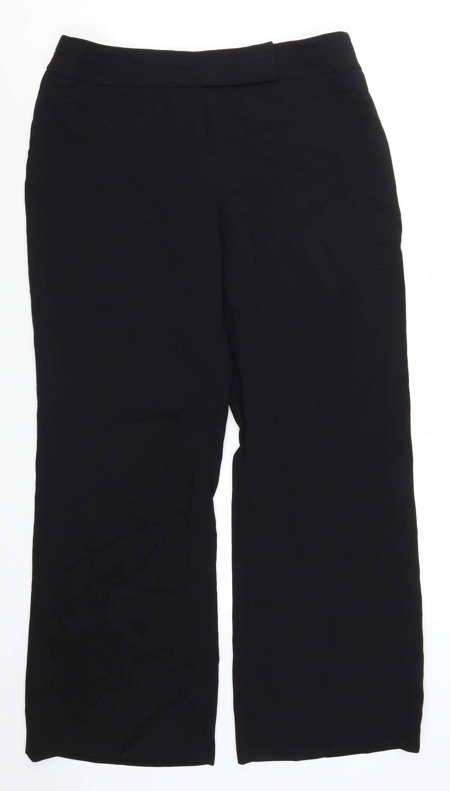 Womens UK Size 14 Preworn Regular Fit  Black Trousers