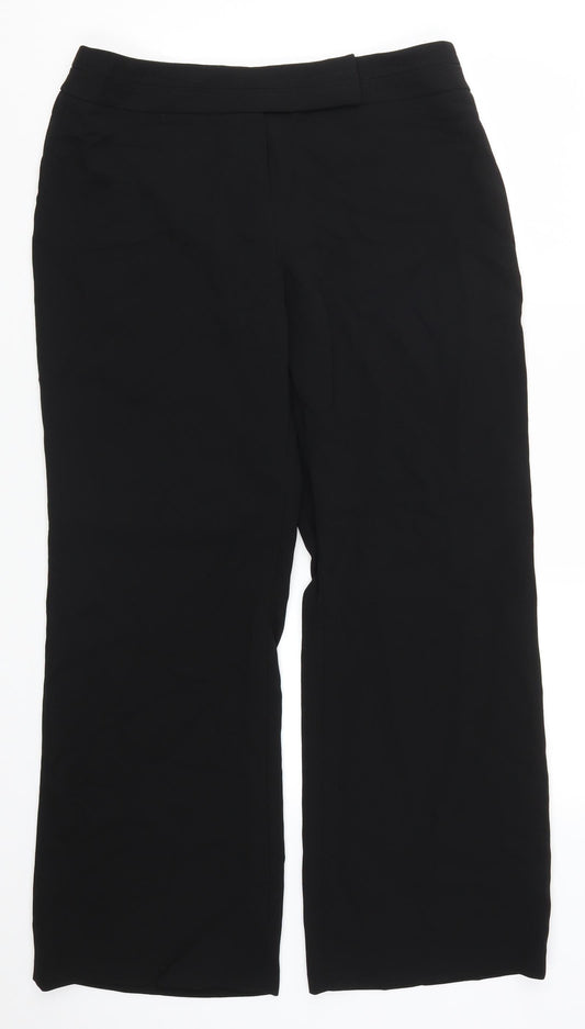 Womens UK Size 14 Preworn Regular Fit  Black Trousers