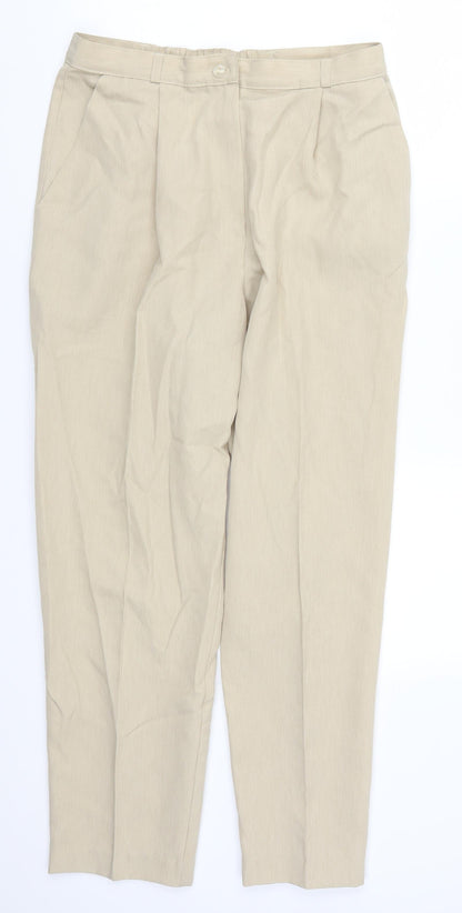 Womens UK Size 14 Marks and Spencer Regular Fit  Beige Trousers
