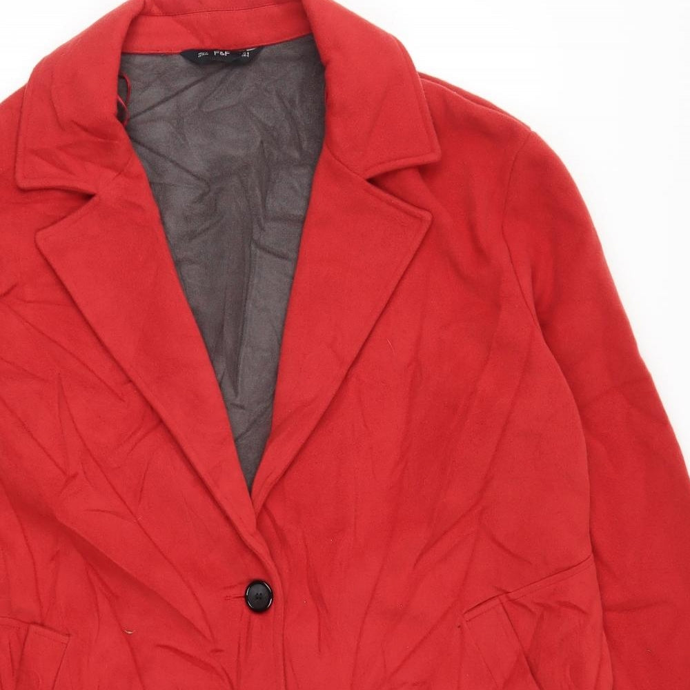F&F Womens Red   Pea Coat Coat Size 14