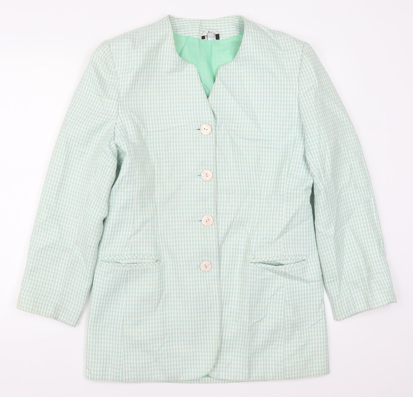 Klass Womens Green Geometric  Jacket  Size 10