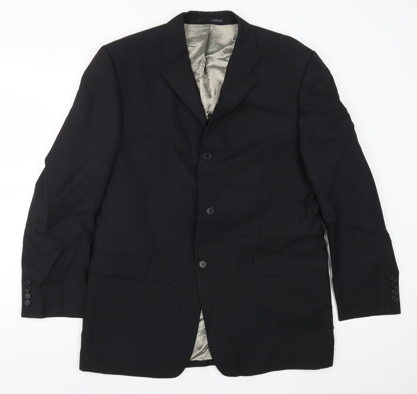 Mens UK Size 42 Lino Vierra Regular Black Suit Jacket