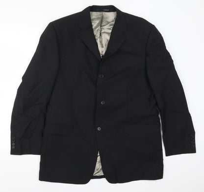 Mens UK Size 42 Lino Vierra Regular Black Suit Jacket