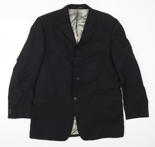 Mens UK Size 42 Lino Vierra Regular Black Suit Jacket