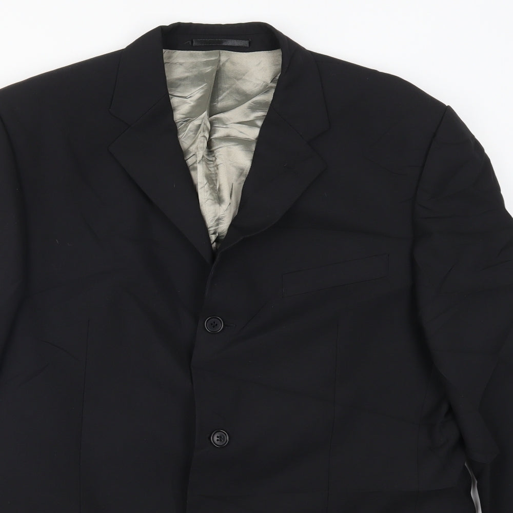 Mens UK Size 42 Lino Vierra Regular Black Suit Jacket