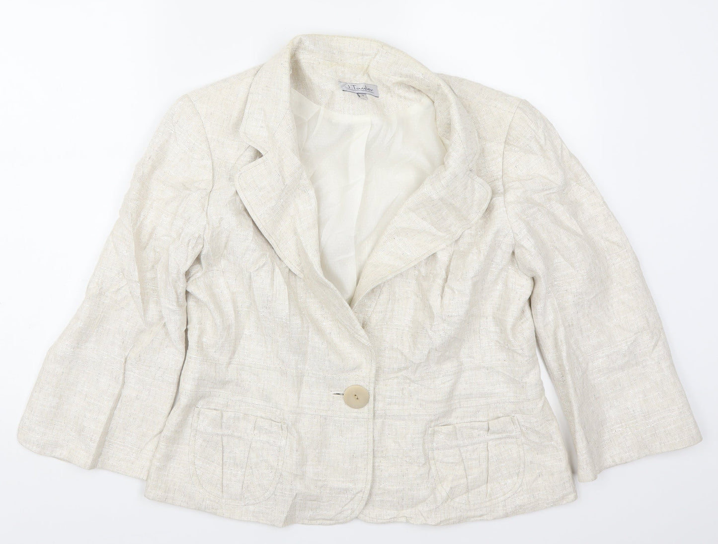 J Taylor Womens Beige   Jacket  Size 16