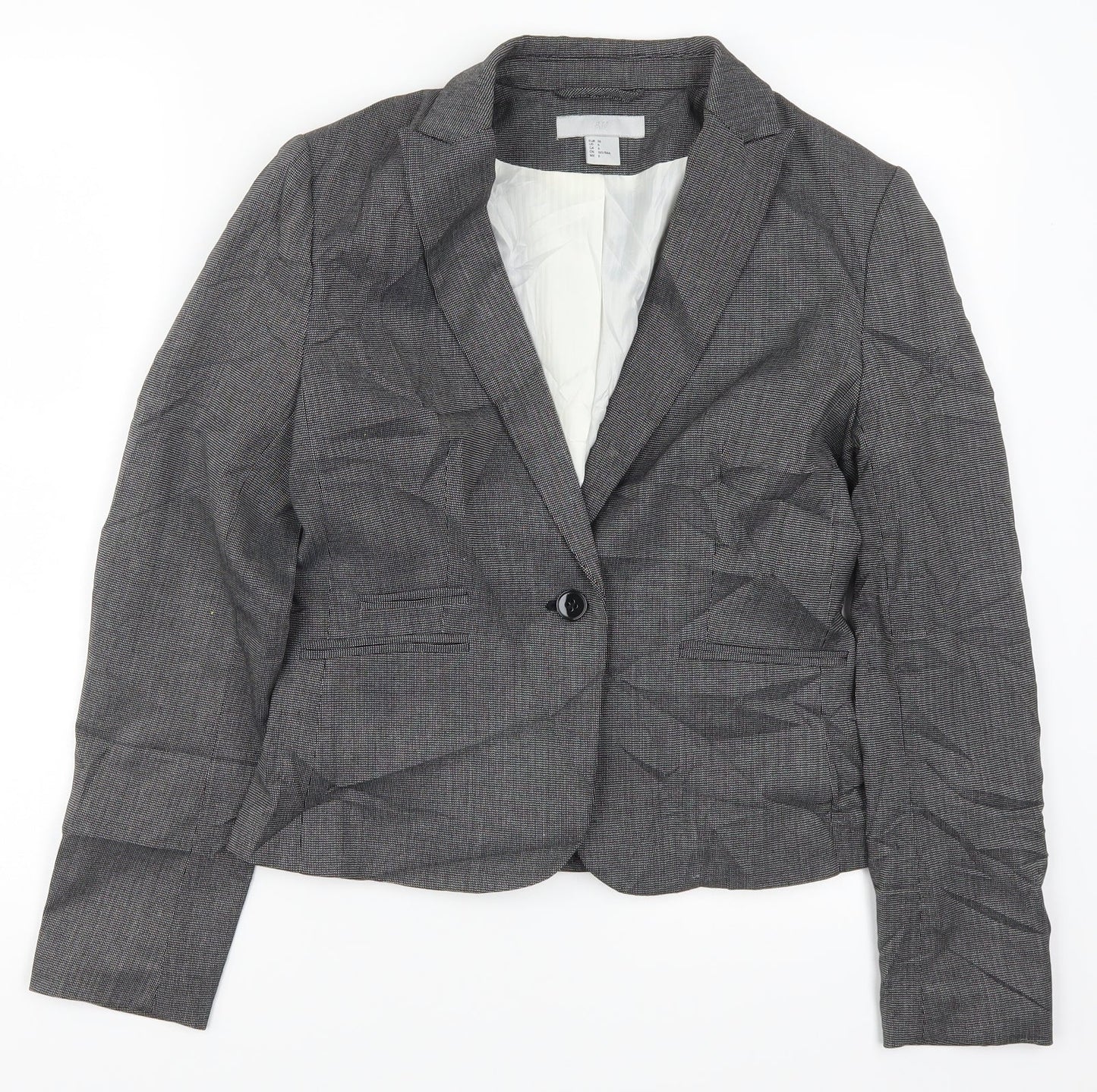 H&M Womens Grey   Jacket Suit Jacket Size 8