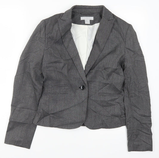 H&M Womens Grey   Jacket Suit Jacket Size 8