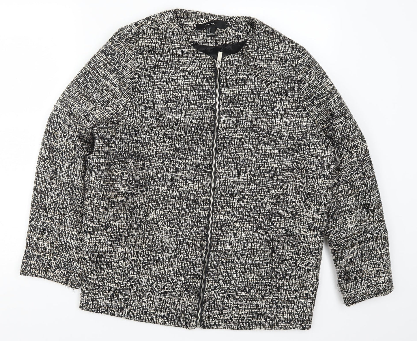 Womens UK Size M FOREVER 21 Grey Jacket