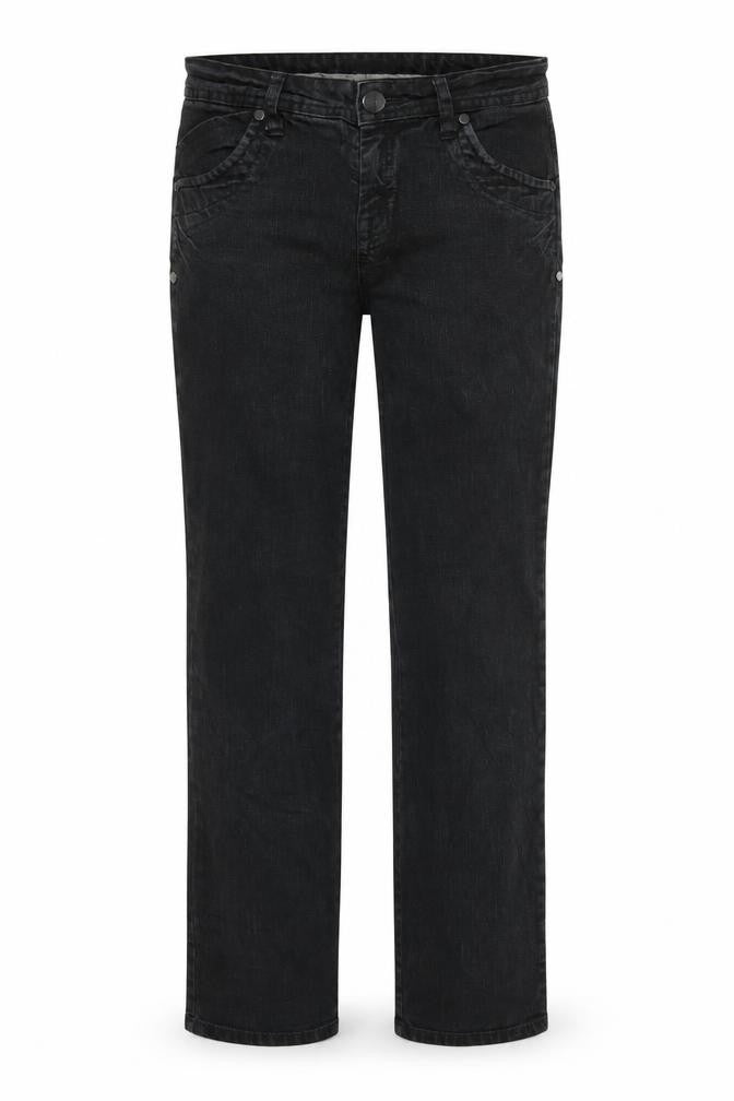 Front view of Falmer Heritage women’s black denim skinny jeans, size UK 10, 30.5-inch leg