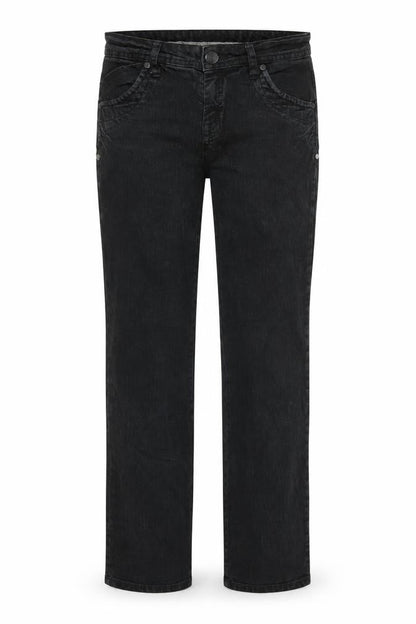 Front view of Falmer Heritage women’s black denim skinny jeans, size UK 10, 30.5-inch leg