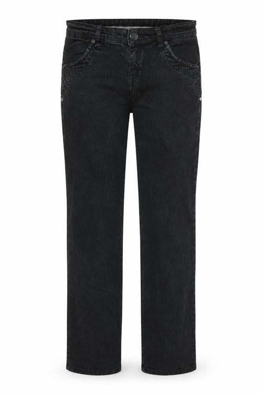 Front view of Falmer Heritage women’s black denim skinny jeans, size UK 10, 30.5-inch leg