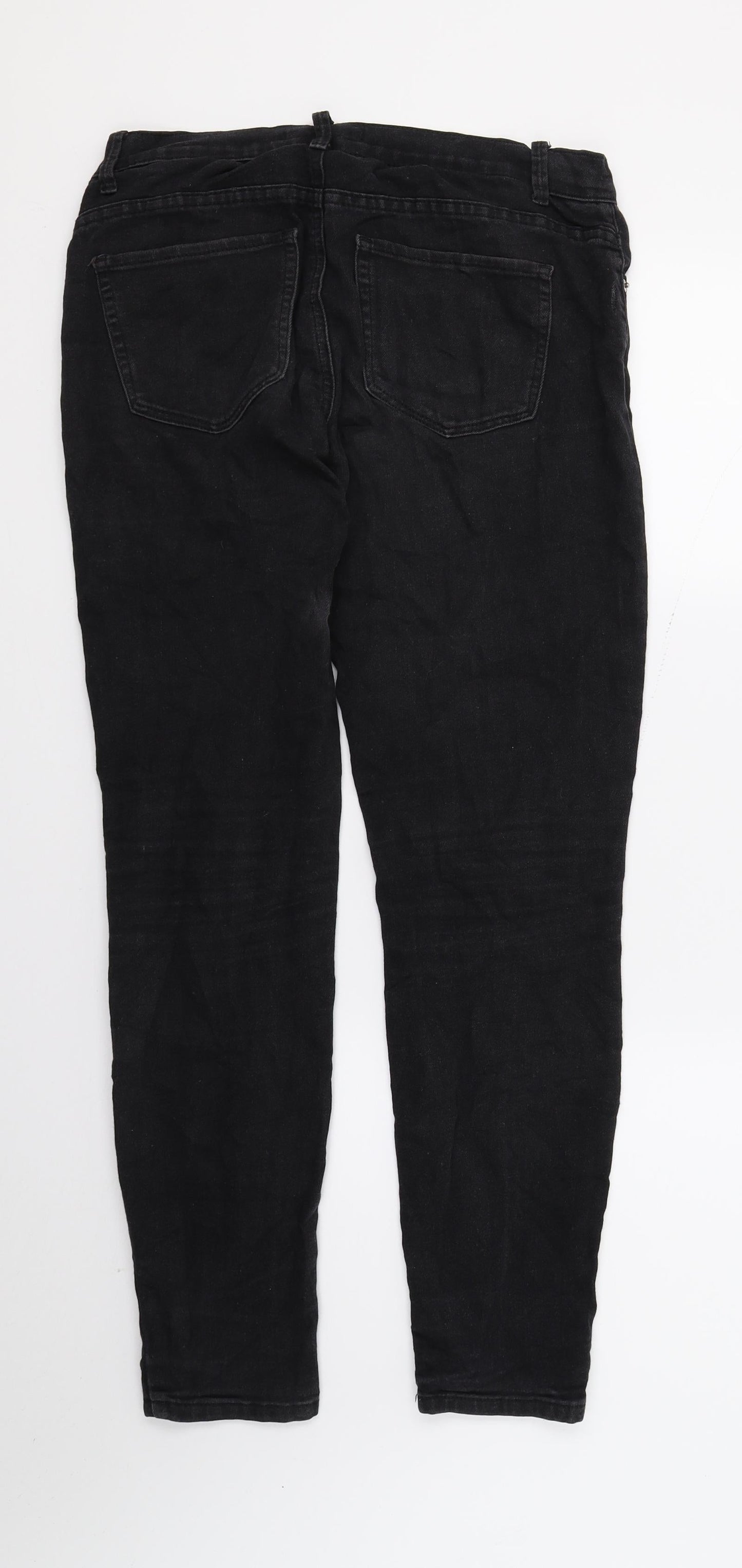 FOREVER 21 Womens Black  Denim Skinny Jeans Size 12 L28 in