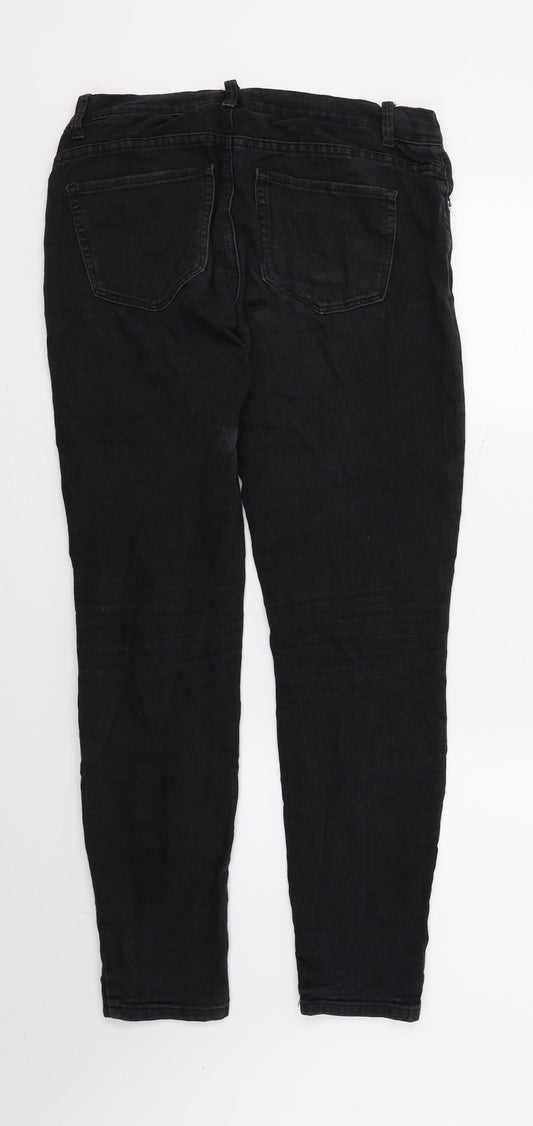 FOREVER 21 Womens Black  Denim Skinny Jeans Size 12 L28 in