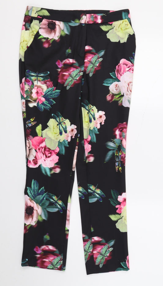F&F Womens Multicoloured Floral  Trousers  Size 8 L26 in