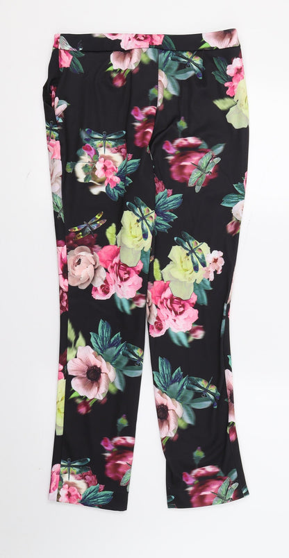 F&F Womens Multicoloured Floral  Trousers  Size 8 L26 in