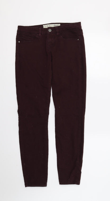 Womens UK Size 10 DenimCo Regular Fit Skinny Purple Jeans
