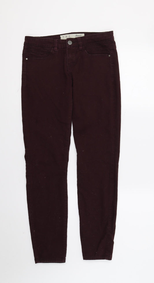 Womens UK Size 10 DenimCo Regular Fit Skinny Purple Jeans
