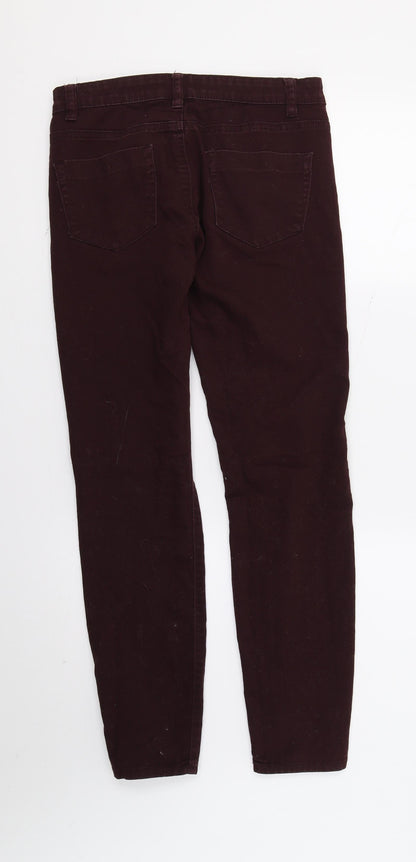 Womens UK Size 10 DenimCo Regular Fit Skinny Purple Jeans