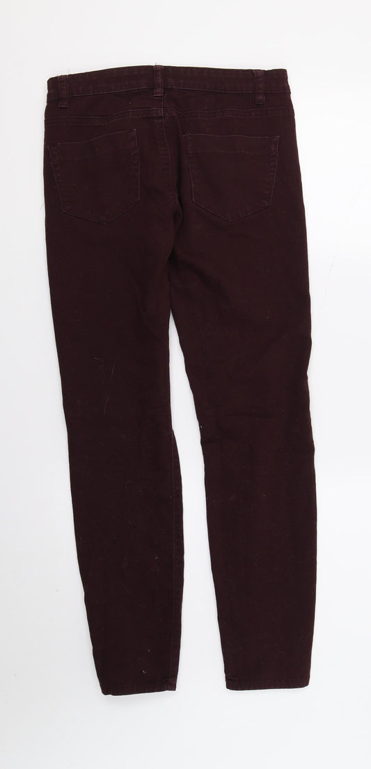 Womens UK Size 10 DenimCo Regular Fit Skinny Purple Jeans