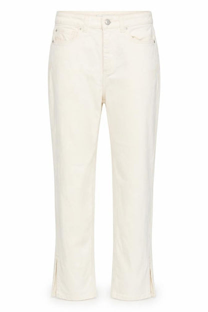 Womens UK Size 8 DenimCo Regular Fit Straight Ivory Jeans