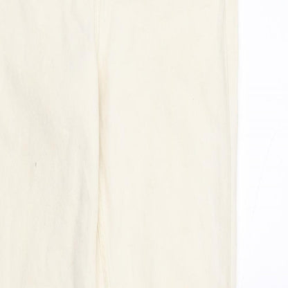 Womens UK Size 8 DenimCo Regular Fit Straight Ivory Jeans