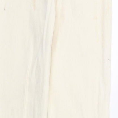 Womens UK Size 8 DenimCo Regular Fit Straight Ivory Jeans