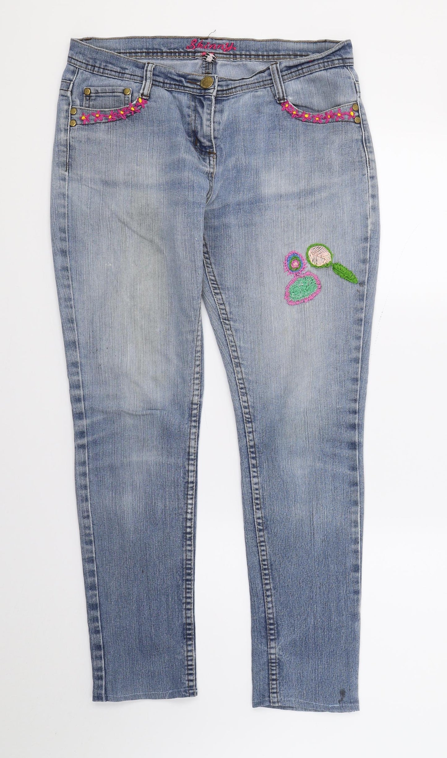 Womens UK Size 10 DenimCo Regular Fit Skinny Blue Jeans