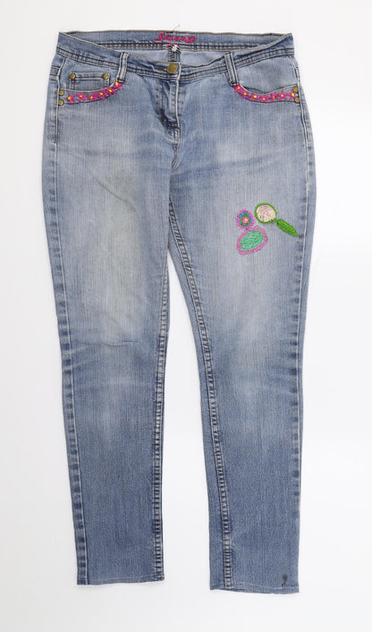 Womens UK Size 10 DenimCo Regular Fit Skinny Blue Jeans