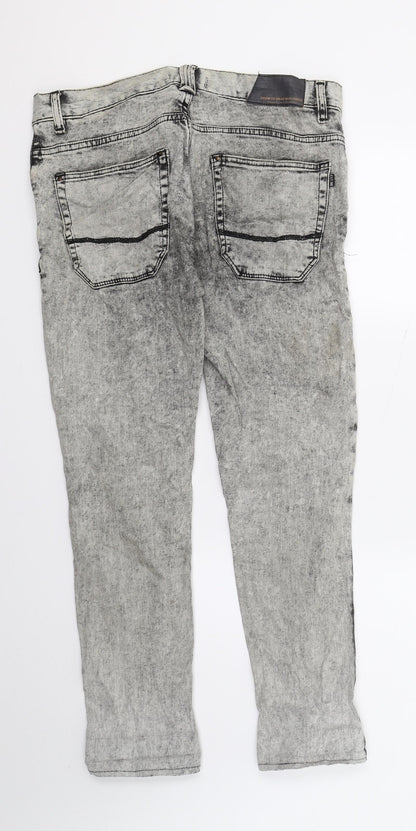 Bershka Mens Grey  Denim Straight Jeans  L28 in