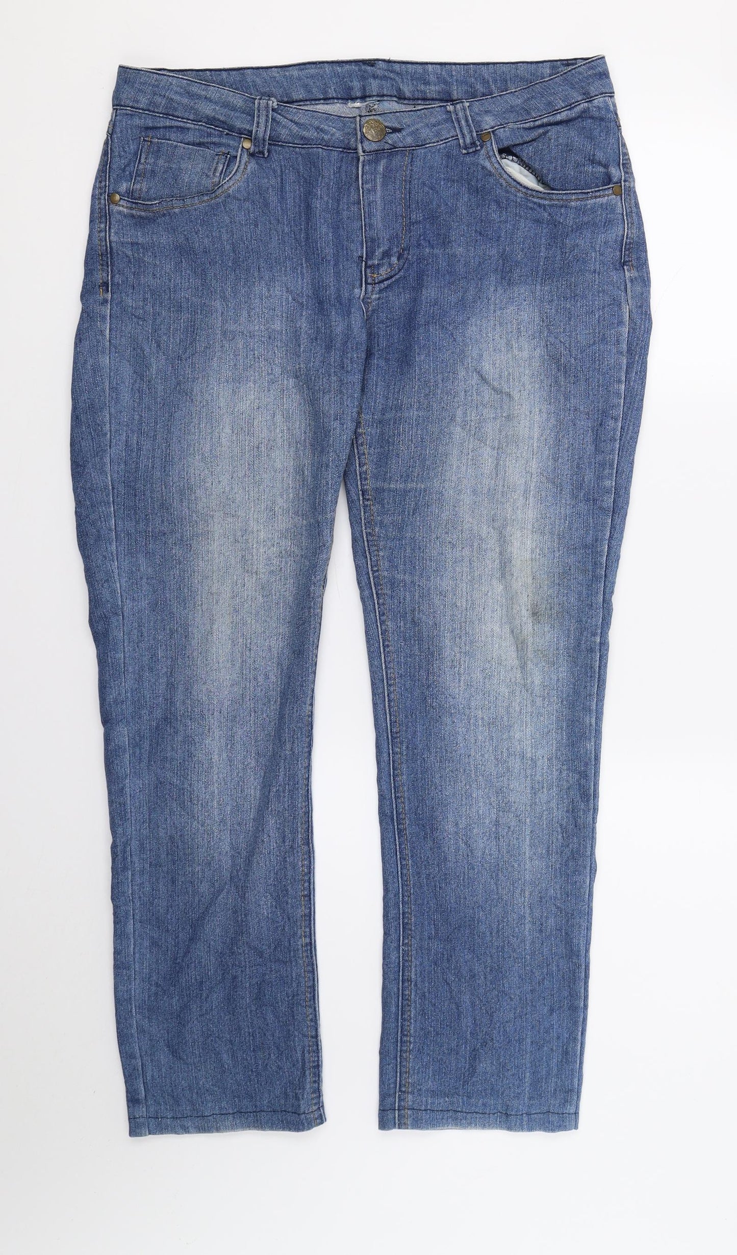 Womens UK Size  Preworn Regular Fit Straight Blue Jeans