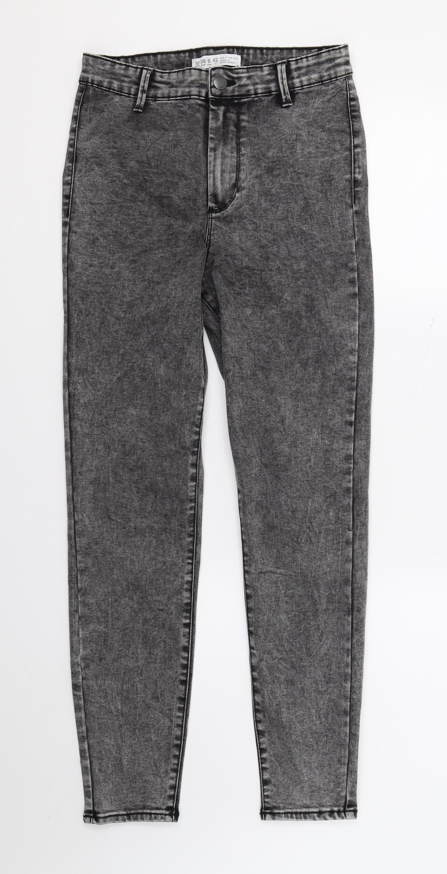 Womens UK Size 10 DenimCo Regular Fit Skinny Grey Jeans