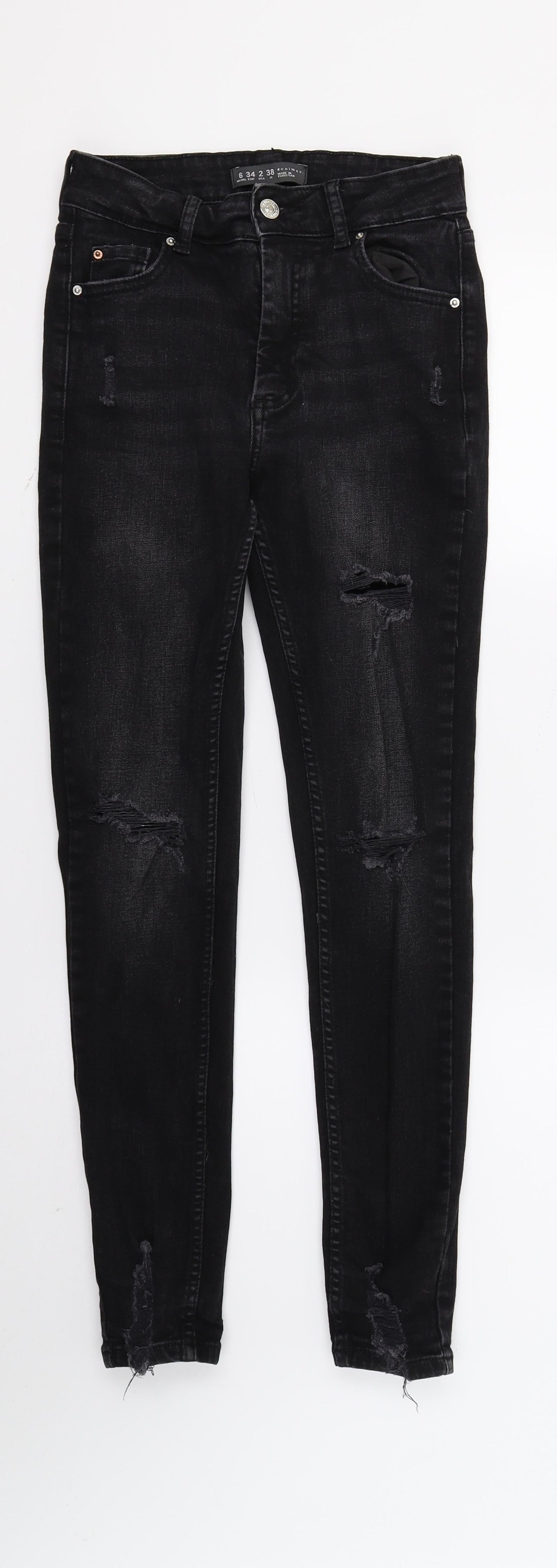 Womens UK Size 6 DenimCo Regular Fit Skinny Black Jeans