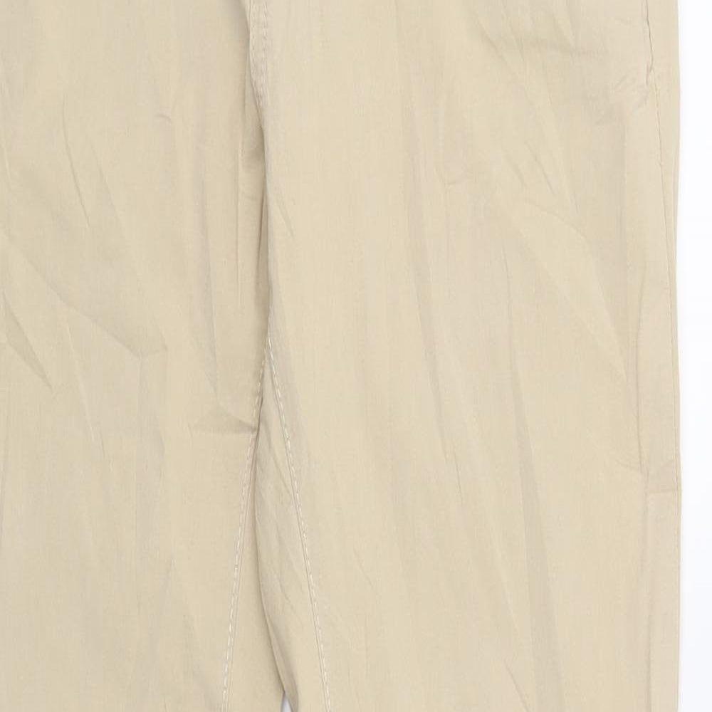 Womens UK Size 8 Pull&Bear Regular Fit Chino Beige Trousers