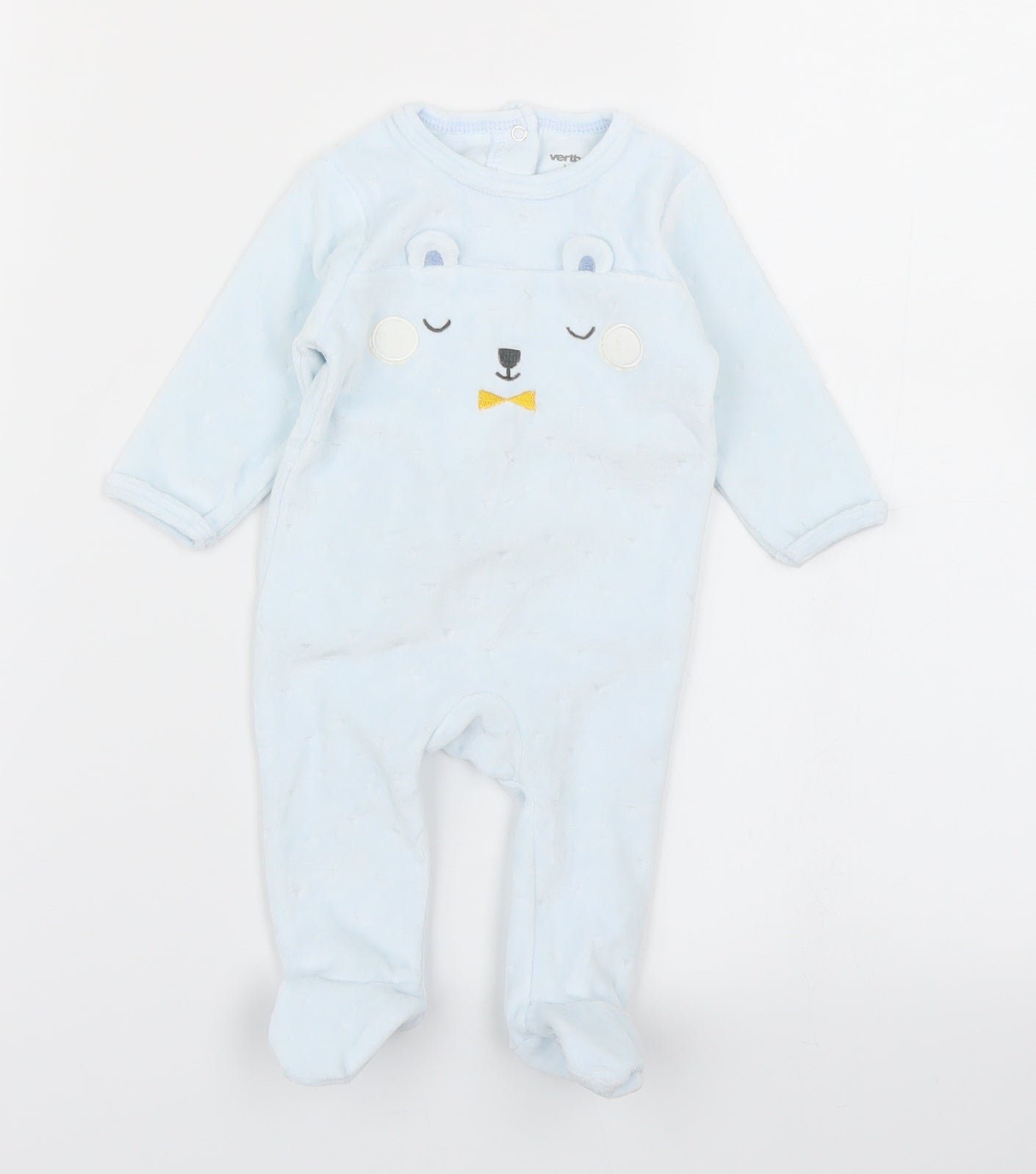Vertbaudet Boys Blue   Babygrow One-Piece Size 0-3 Months  - Bear