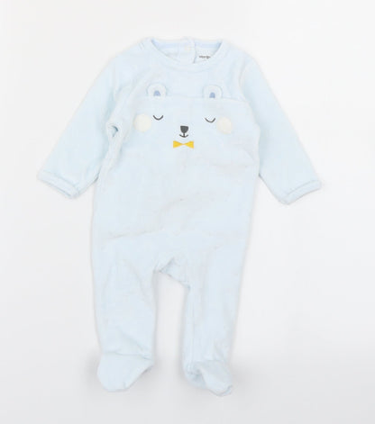 Vertbaudet Boys Blue   Babygrow One-Piece Size 0-3 Months  - Bear