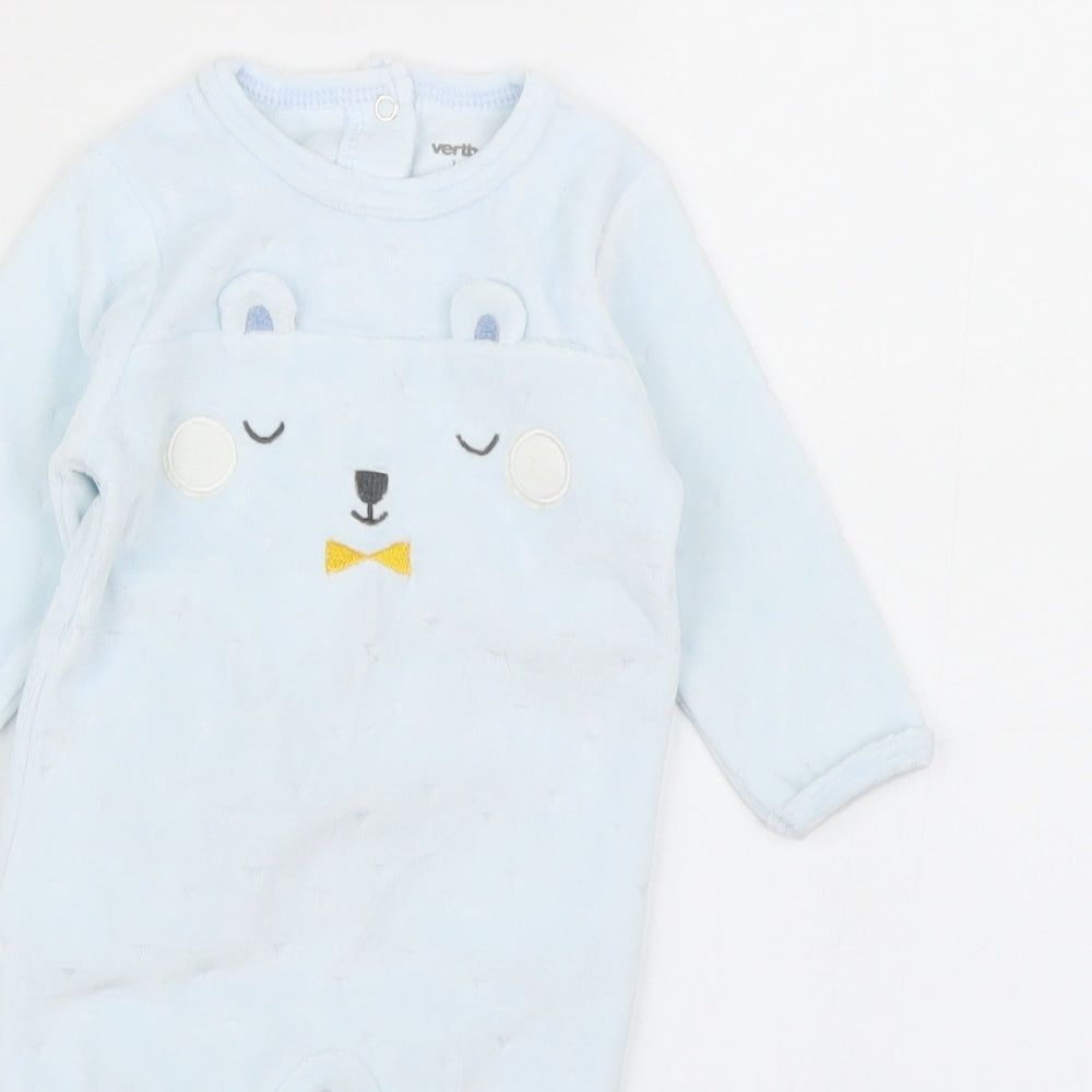Vertbaudet Boys Blue   Babygrow One-Piece Size 0-3 Months  - Bear