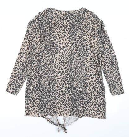 Pep & Co Womens Brown Animal Print  A-Line  Size 8