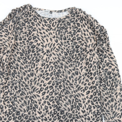 Pep & Co Womens Brown Animal Print  A-Line  Size 8