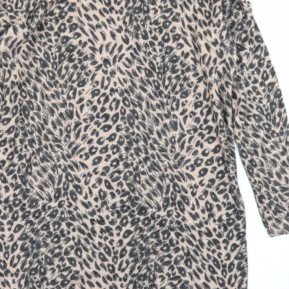 Pep & Co Womens Brown Animal Print  A-Line  Size 8