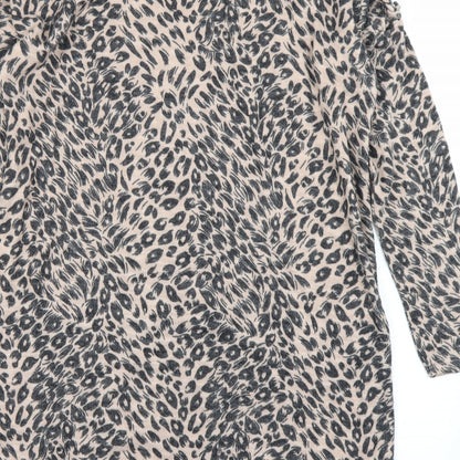 Pep & Co Womens Brown Animal Print  A-Line  Size 8