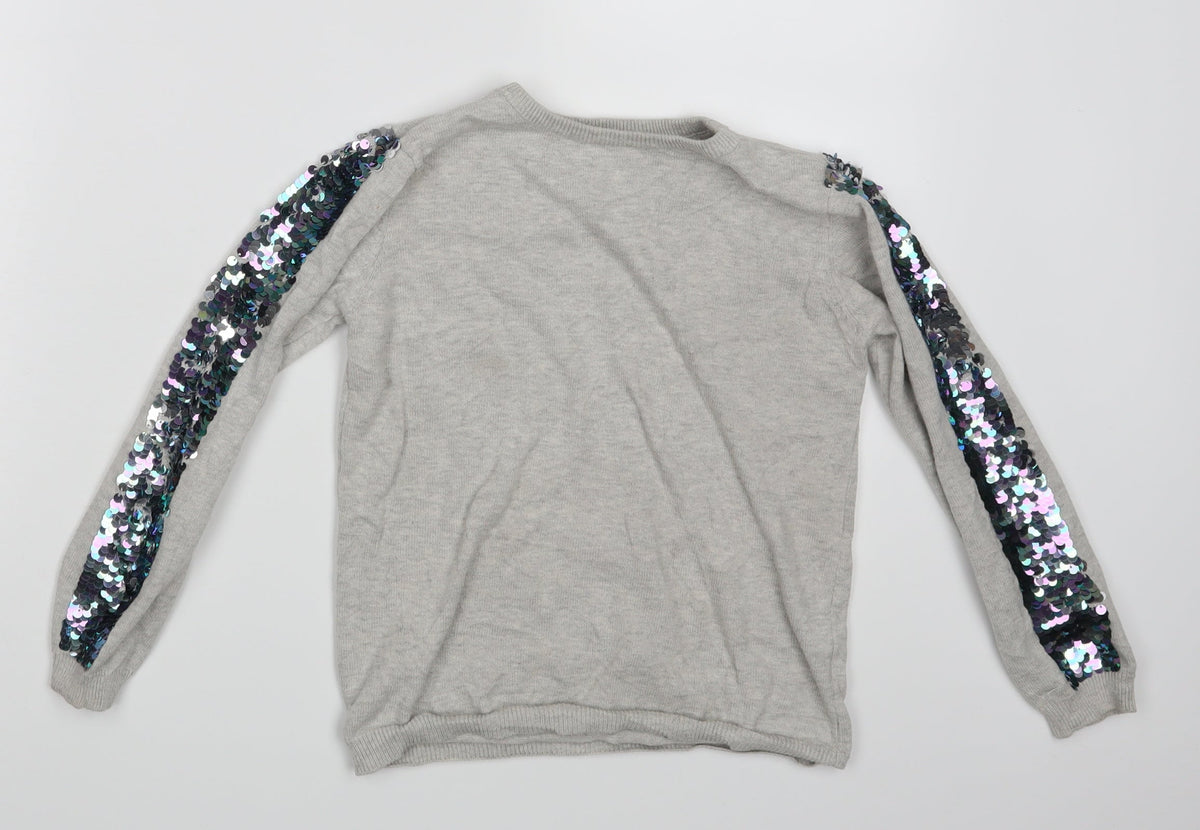 Primark Girls Grey   Pullover Sweatshirt Size 8-9 Years