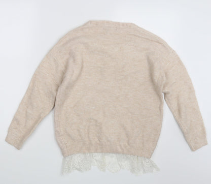 Womens UK Size 10 Atmosphere Beige Pullover Jumper