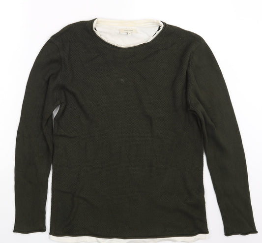 Mens UK Size M River Island Green Pullover Sweatshirt