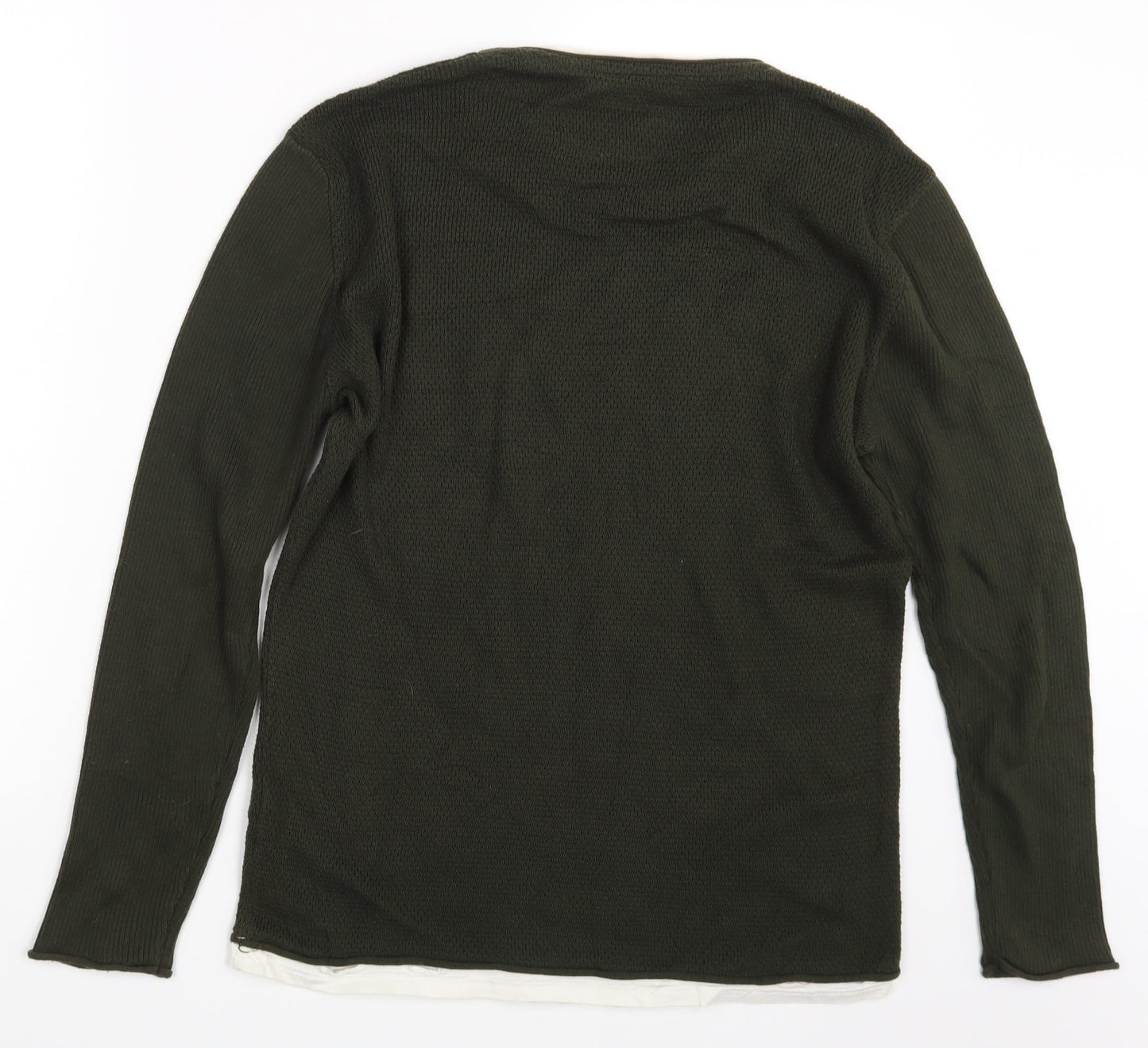 Mens UK Size M River Island Green Pullover Sweatshirt