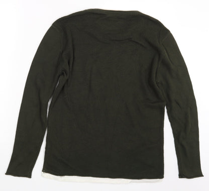 Mens UK Size M River Island Green Pullover Sweatshirt