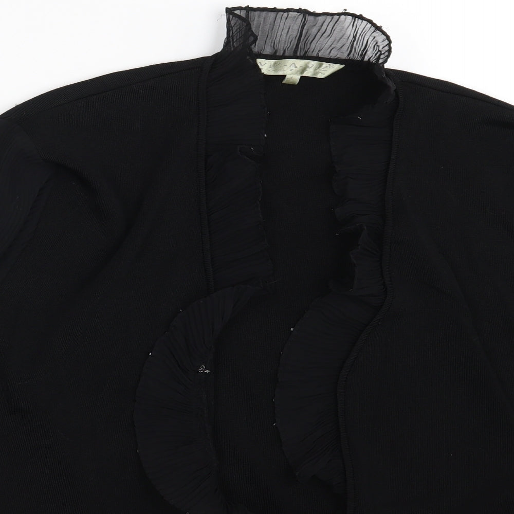 Womens UK Size L Viz-A-Viz Black Cardigan Jumper
