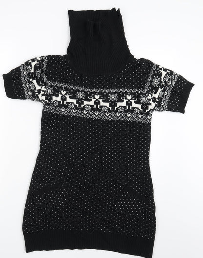 Store Twenty One Girls Black Polka Dot  Pullover Jumper Size 13 Years