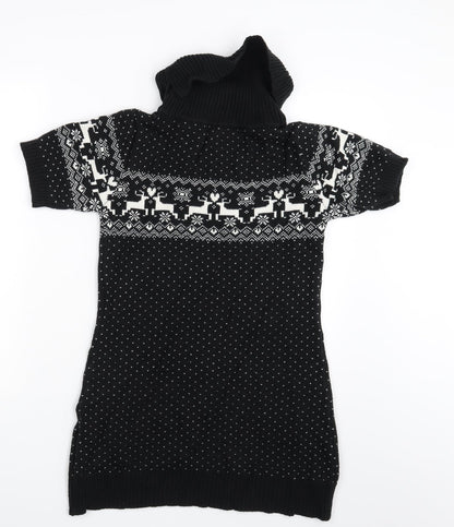 Store Twenty One Girls Black Polka Dot  Pullover Jumper Size 13 Years